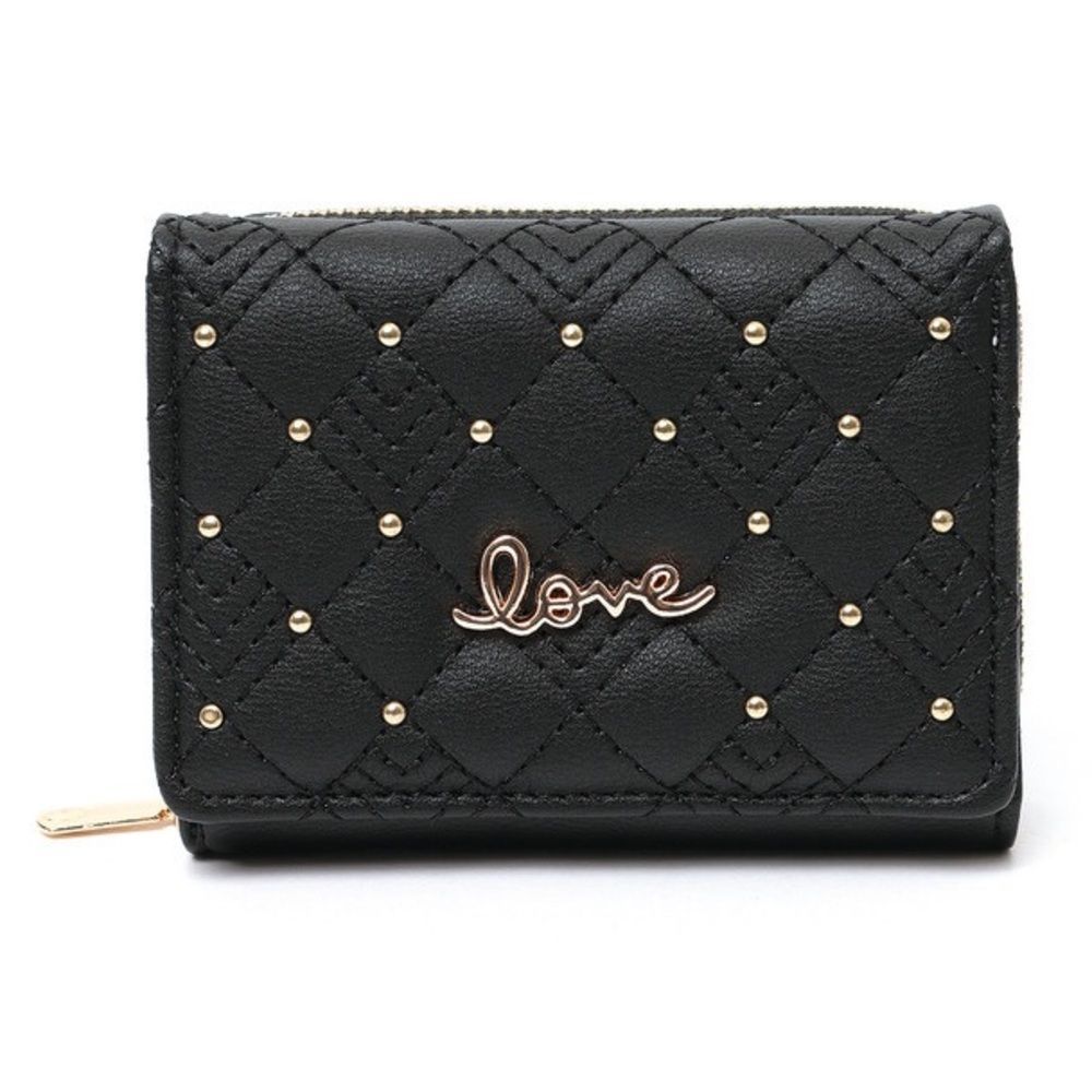 Quilted Studded Love Wallet - Black- Gift Idea -NWT